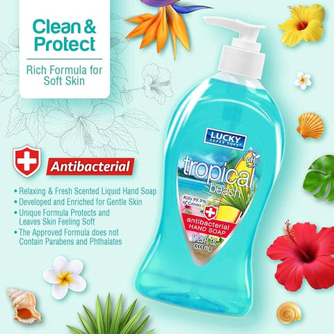 LUCKY ANTIBACTERIAL HANDSOAP 11.25OZ - TROPICAL BEACH - Uplift Things