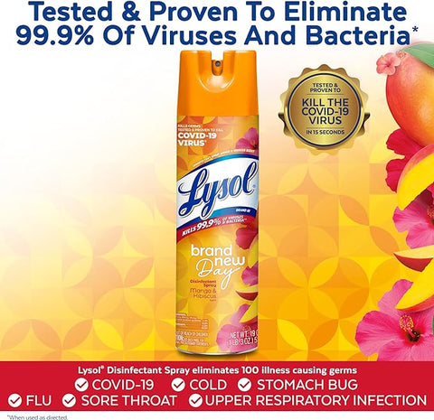 LYSOL DISINFECTANT SPRAY 12.5OZ - MANGO & HIBISCUS - Uplift Things