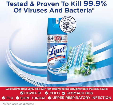 LYSOL DISINFECTANT SPRAY 12.5OZ - SPRING WATERFALL SCENT - Uplift Things