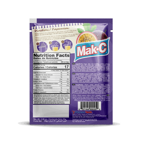 MAK-C DRINK MIX 25G - PASSION FRUIT - Uplift Things