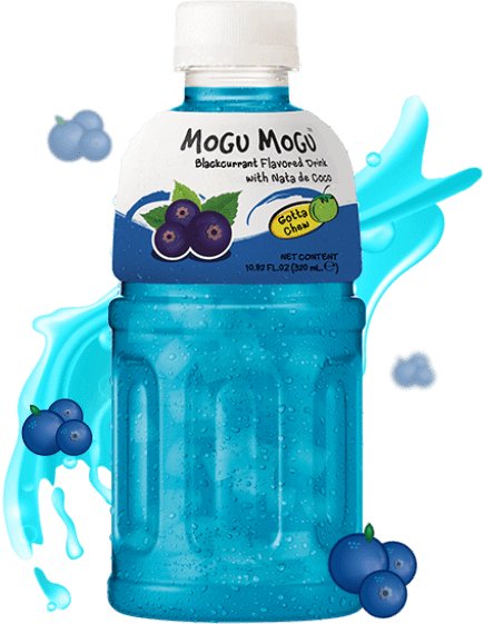 MOGU MOGU DRINK 320ML - BLACK CURRANT WITH NATA DE COCO - Uplift Things