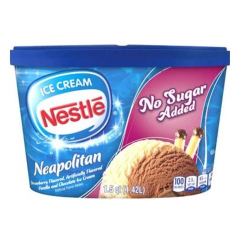 NESTLE ICE CREAM 1.5 QTS - NO SUGAR NEAPOLITAN - Uplift Things