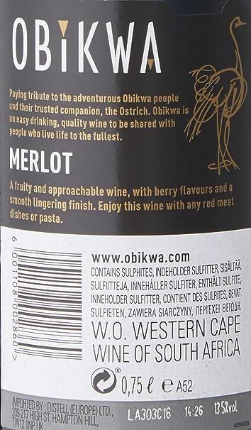 OBIKWA WINE 750ML MERLOT - Uplift Things