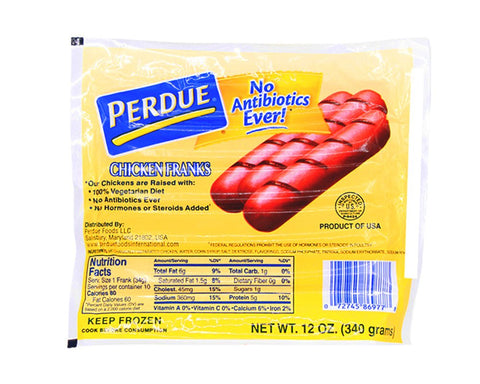 PERDUE CHICKEN FRANKS 12OZ - Uplift Things