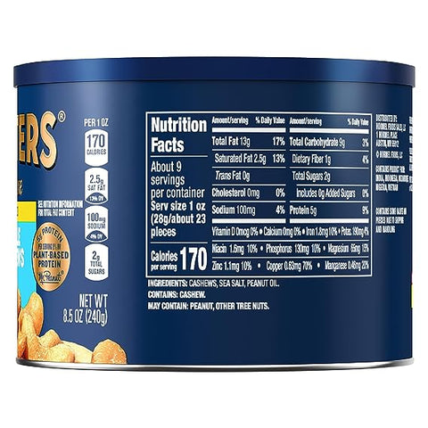 PLANTERS DELUXE WHOLE CASHEWS 8.5OZ - Uplift Things