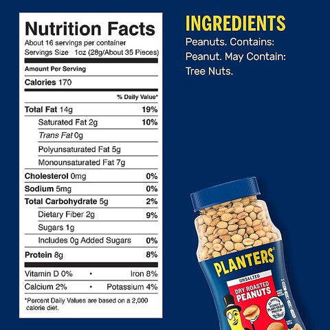 PLANTERS DRY ROAST PEANUT 16OZ - Uplift Things