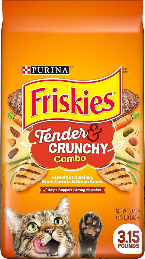 PURINA FRISKIES DRY 3.15LB - TENDER & CRUNCHY CHICKEN, BEEF & TURKEY - Uplift Things