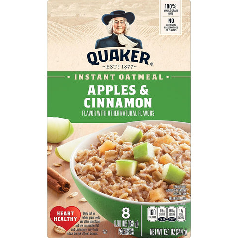 QUAKER INSTANT OATMEAL 8PCS APPLE & CINNAMON - Uplift Things