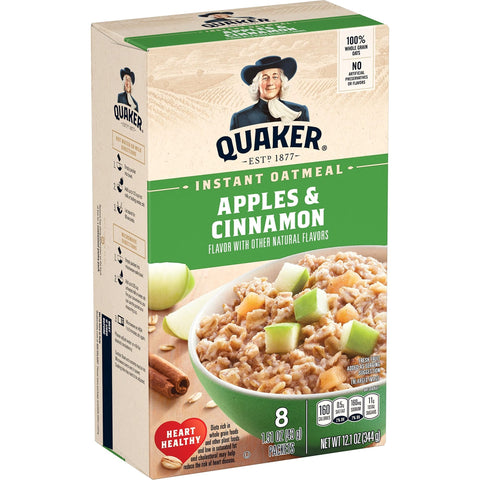 QUAKER INSTANT OATMEAL 8PCS APPLE & CINNAMON - Uplift Things