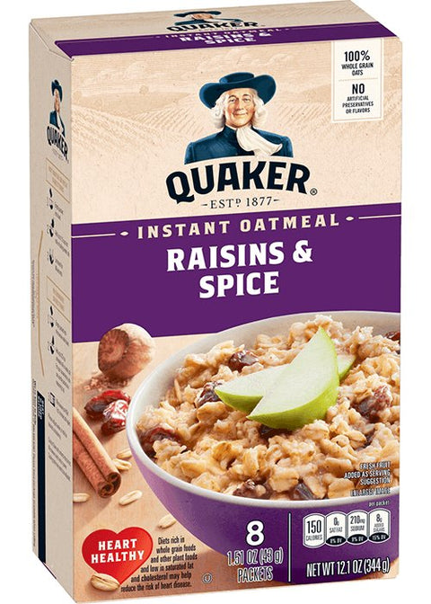 QUAKER INSTANT OTMEAL 12.1OZ - RAISIN & SPICE - Uplift Things