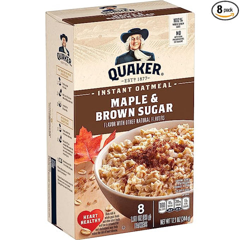 QUAKER INSTANT OTMEAL 8 PCS - MAPLE & BROWN SUGAR - Uplift Things