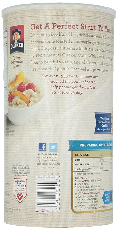 QUAKER OATS QUICK 42OZ - Uplift Things