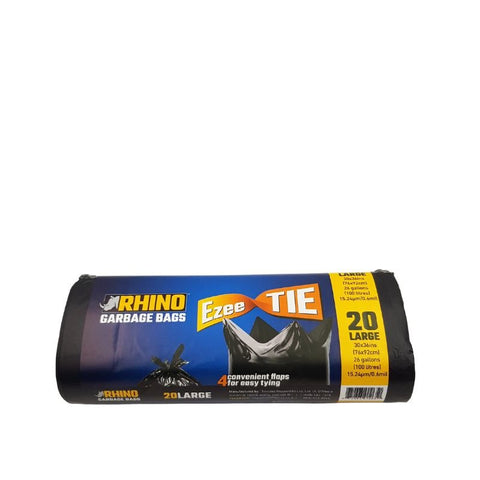 RHINO EZEE TIE GARBAGE BAGS 20PCS LARGE - Uplift Things