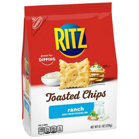 RITZ TOASTED CHIPS 8.1 OZ - RANCH - Uplift Things