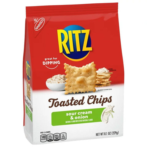 RITZ TOASTED CHIPS 8.1 OZ - SOUR CREAM & ONION - Uplift Things