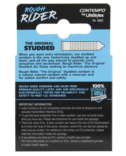 ROUGH RIDER STUDDED CONDOMS 3PCS - ORIGINAL - Uplift Things