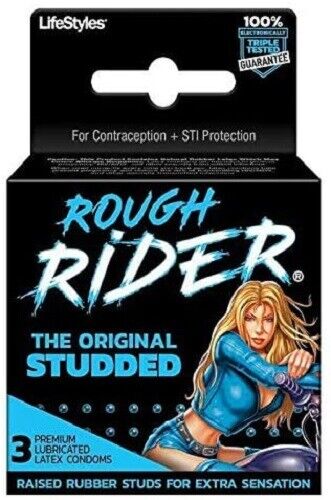 ROUGH RIDER STUDDED CONDOMS 3PCS - ORIGINAL - Uplift Things