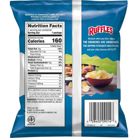 RUFFLES POTATO CHIPS 1OZ - ORIGINAL - Uplift Things