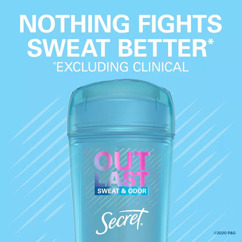 SECRET OUTLAST DEODARANT 2.6 OZ - CLEAR GEL UNSCENTED - Uplift Things