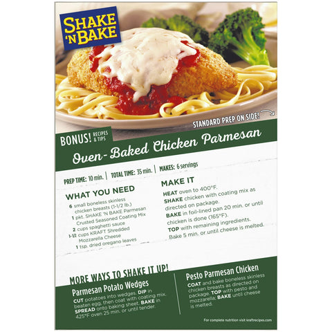 SHAKE 'N BAKE 4.75 OZ SEASONED COATING MIX - PARMESAN - Uplift Things