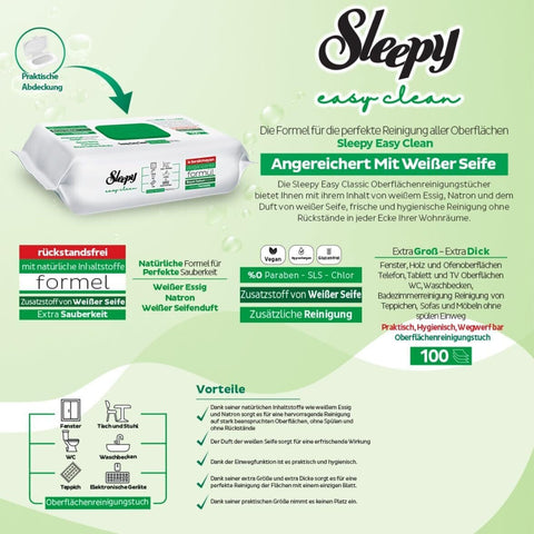 SLEEPY EASY CLEAN WIPES 100PCS - WHITE SOAP - Kurt Supermarket