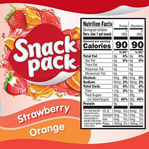 SNACK PACK JUICE GELS 13OZ - STRAWBERRY & ORANGE - Uplift Things