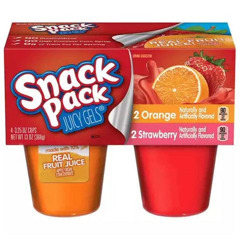 SNACK PACK JUICE GELS 13OZ - STRAWBERRY & ORANGE - Uplift Things