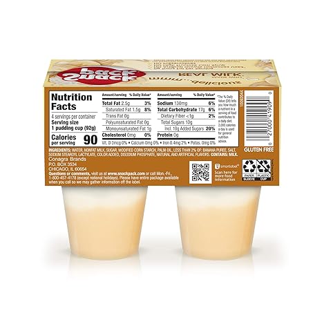 SNACK PACK PUDDING 13 OZ - BANANA CREAM PIE - Kurt Supermarket