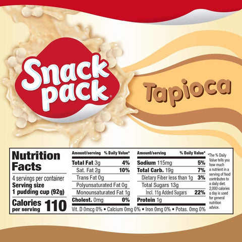 SNACK PACK PUDDING 13OZ - TAPIOCA - Kurt Supermarket