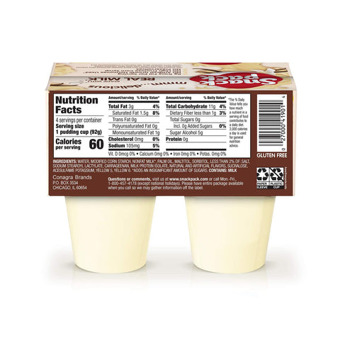 SNACK PACK PUDDING 13OZ - VANILLA NO SUGAR - Kurt Supermarket