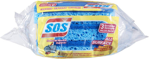 S.O.S SCRUBBER SPONGE 3PCS MULTIPURPOSE - Uplift Things