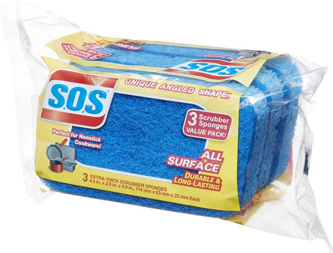 S.O.S SCRUBBER SPONGE 3PCS MULTIPURPOSE - Uplift Things