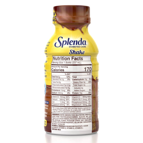 SPLENDA SHAKE 8OZ - MILK CHOCLATE - Uplift Things