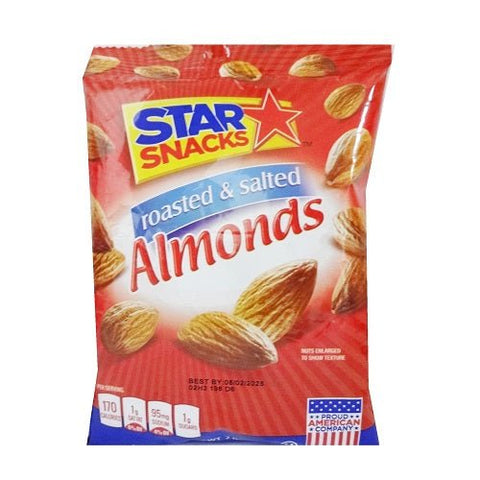 STAR SNACKS ROASTED & SALTED 4.5OZ - ALMONDS - Uplift Things