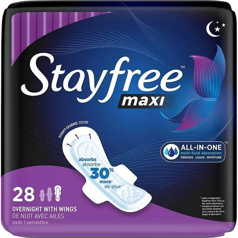 STAYFREE MAXI OVERNIGHT PADS 28PCS - Uplift Things