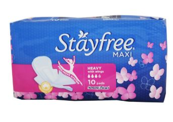 STAYFREE MAXI REGULAR PADS 10PCS - WITH WINGS - Uplift Things