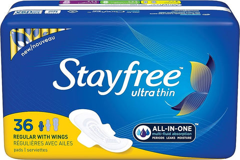 STAYFREE ULTRATHIN REGULAR PAD 36PCS - WITH WINGS - Uplift Things