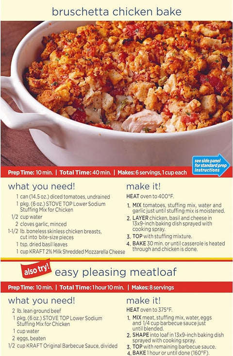 STOVE TOP STUFFING MIX 6 OZ - CHICKEN LOW SODIUM - Uplift Things