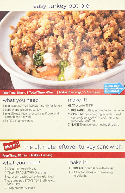 STOVE TOP STUFFING MIX 6 OZ - TURKEY - Uplift Things