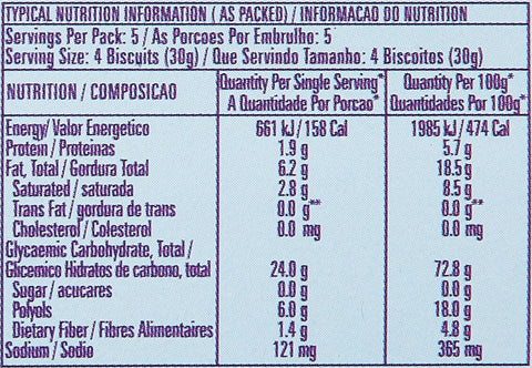 TIFFANY OATMEAL COOKIES 150G - SUGARFREE - Uplift Things