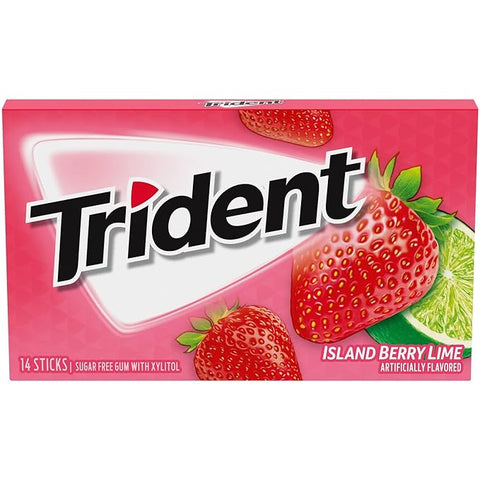 TRIDENT GUM 14 STICKS - ISLAND BERRY LIME - Uplift Things