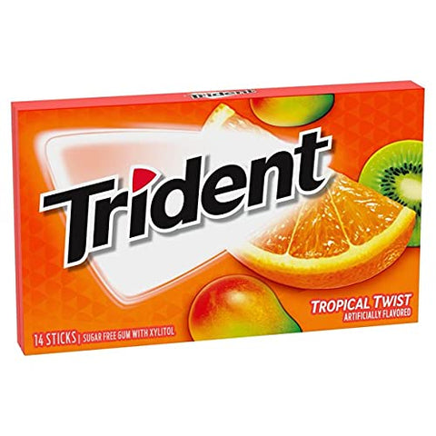 TRIDENT GUM 14 STICKS - TROPICAL TWIST - Uplift Things