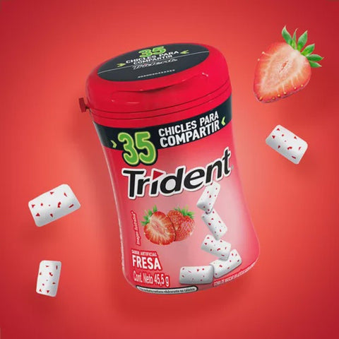 TRIDENT GUM 35PCS BOTTLE - STRAWBERRY - Uplift Things