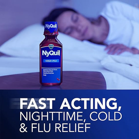 VICKS NYQUIL COLD & FLU 8 OZ - CHERRY - Uplift Things